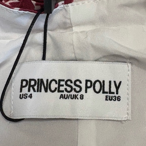 Princess Polly Burgundy Floral Mini Dress,Size 4 - Picture 4 of 11